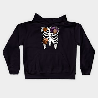 Halloween Day of Dead Skeleton Flowers Decorated Kids Hoodie